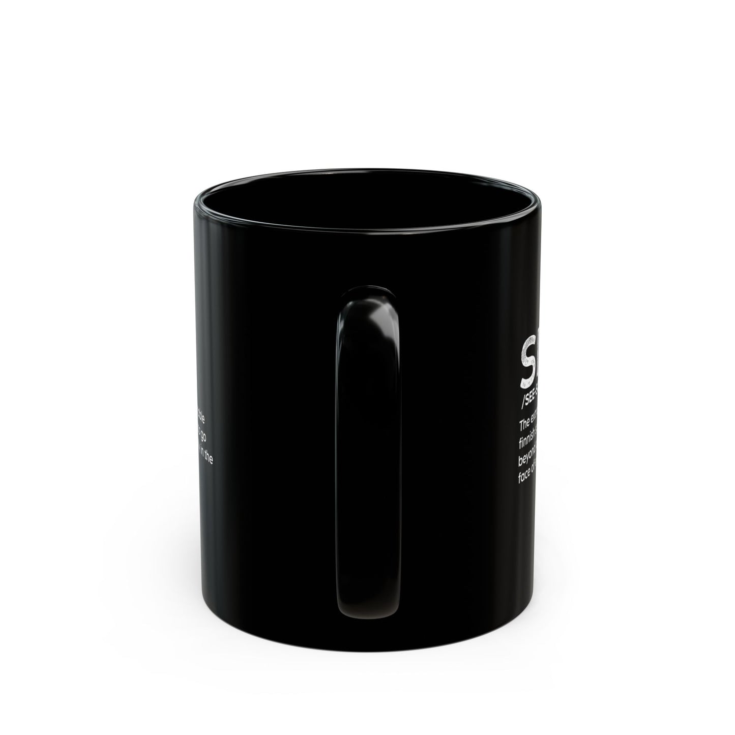 Black Mug with "Sisu" and Its Meaning (11oz, 15oz)